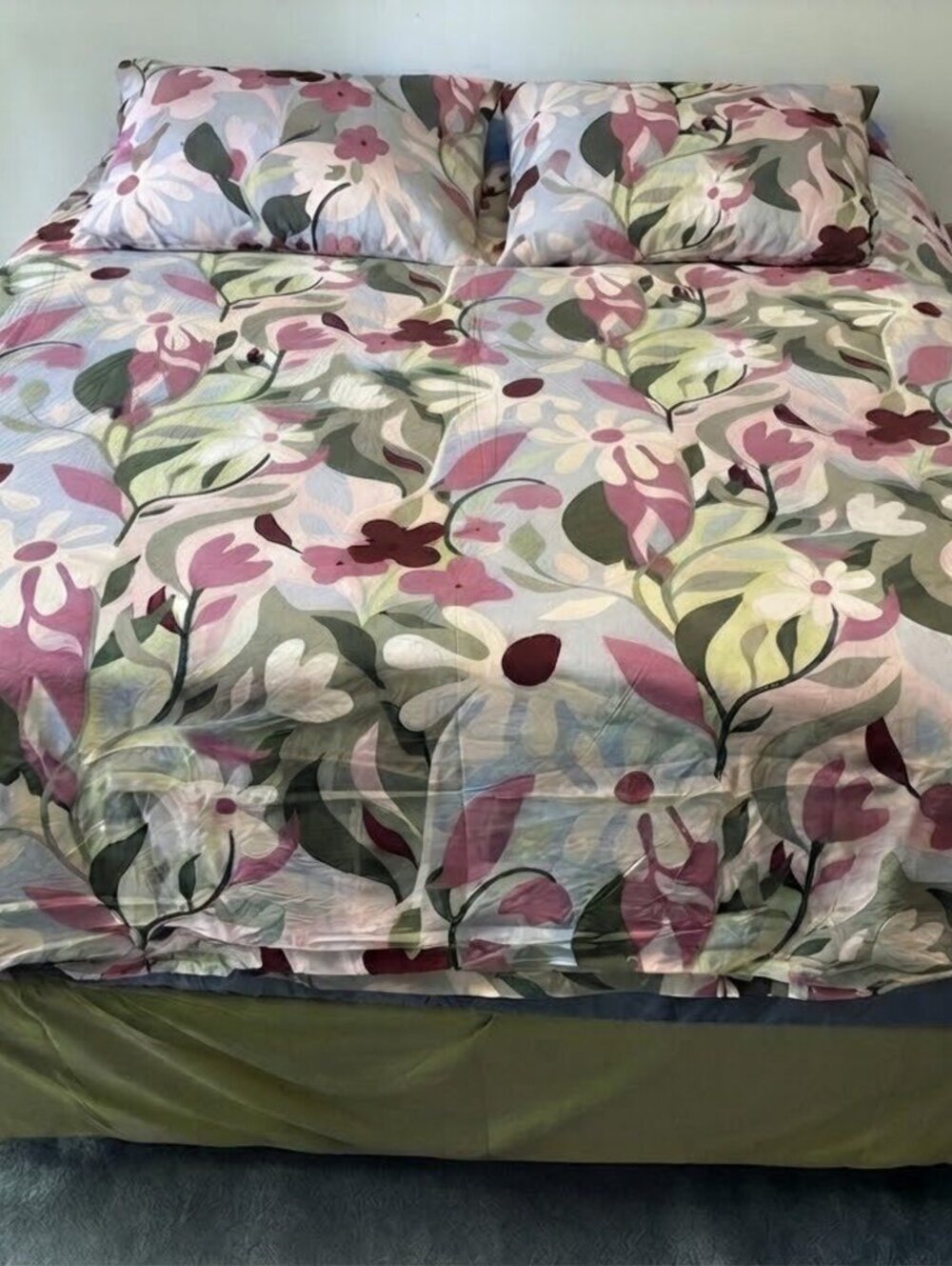 IKEA KORSKOVALL Floral Duvet Cover and 2pillowcases